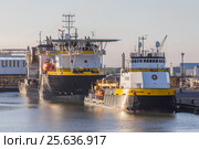 Изыскательские суда Ocean Alliance и Ocean Project компании Oceaneering (2017 год). Редакционное фото, фотограф Алексей Шматков / Фотобанк Лори