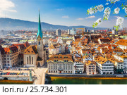 Zurich aerial view (2011 год). Стоковое фото, фотограф Sergey Borisov / Фотобанк Лори
