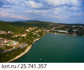 Aerial view on Abrau Durso township and lake (2016 год). Стоковое фото, фотограф Михаил Коханчиков / Фотобанк Лори