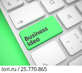 Business Idea - Text on Green Keyboard Button. 3D. Стоковая иллюстрация, иллюстратор Илья Урядников / Фотобанк Лори