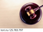 Wooden gavel and block. Стоковое фото, фотограф Ярочкин Сергей / Фотобанк Лори