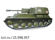 Советская самоходная артиллерийская установка СУ-76, участница Великой Отечественной войны. Стоковое фото, фотограф Александр Романов / Фотобанк Лори