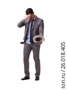 Bankrupt businessman isolated on white background. Стоковое фото, фотограф Elnur / Фотобанк Лори