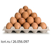Pyramid from brown eggs. Стоковое фото, фотограф Андрей Есин / Фотобанк Лори