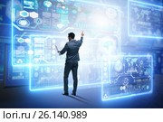 Businessman searching for big data. Стоковое фото, фотограф Elnur / Фотобанк Лори