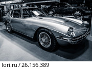 STUTTGART, GERMANY - MARCH 02, 2017: Grand tourer car Maserati Mistral 3700 (Tipo AM109), 1967. Stylization. Toning. Europe's greatest classic car exhibition "RETRO CLASSICS" Редакционное фото, фотограф Sergey Kohl / Фотобанк Лори