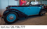 STUTTGART, GERMANY - MARCH 02, 2017: Vintage car Adler Trumpf Junior 1E Sports Cabriolet, 1938. Europe's greatest classic car exhibition "RETRO CLASSICS" Редакционное фото, фотограф Sergey Kohl / Фотобанк Лори