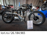 STUTTGART, GERMANY - MARCH 03, 2017: Motorcycle BSA B33, 1950. Europe's greatest classic car exhibition "RETRO CLASSICS" Редакционное фото, фотограф Sergey Kohl / Фотобанк Лори