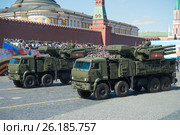 Генеральная репетиция парада Победы на Красной площади. Зенитный ракетно-пушечный комплекс "Панцирь-С1" (2017 год). Редакционное фото, фотограф Алексей Бок / Фотобанк Лори