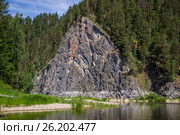 Камень Дужной, река Чусовая. Стоковое фото, фотограф Александр Агафонов / Фотобанк Лори