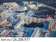 Вид сверху на город Покачи (Нижневартовский район) (2011 год). Стоковое фото, фотограф Владимир Мельников / Фотобанк Лори