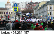 26 февраля 2017 года - марш памяти Бориса Немцова в Москве. Редакционное видео, видеограф Овсеенко Надежда / Фотобанк Лори