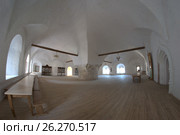 Одностолпная трапезная палата в Соловецком монастыре. Россия, Архангельская область, Приморский район, Соловки (2012 год). Редакционное фото, фотограф Яковлев Сергей / Фотобанк Лори
