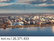 Вид сверху на город Нижневартовск и реку Обь (2017 год). Стоковое фото, фотограф Владимир Мельников / Фотобанк Лори