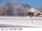 Altai russian country village Talitsa under winter snow on bank of river (2017 год). Стоковое фото, фотограф Сергей Пристяжнюк (Serg Zastavkin) / Фотобанк Лори