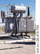 Electric equipment of power transformer substation (2017 год). Редакционное фото, фотограф Владимир Арсентьев / Фотобанк Лори