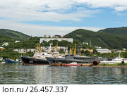 Parking of sea vessels in the Avacha Bay of the Kamchatka Peninsula. (2016 год). Редакционное фото, фотограф Юлия Машкова / Фотобанк Лори