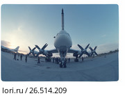 Ту-95 - межконтинентальный бомбардировщик на летном поле. Редакционное фото, фотограф Борис Кавашкин / Фотобанк Лори