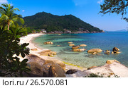 Landscape photo of tranquil Samui island beach resort. Стоковое фото, фотограф Roman Barelko / Фотобанк Лори
