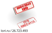 Печать оставляет оттиск ISO 9001:2015. Стоковая анимация, аниматор WalDeMarus / Фотобанк Лори