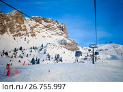 View of ski resort in Alps. Стоковое фото, фотограф Донцов Евгений Викторович / Фотобанк Лори