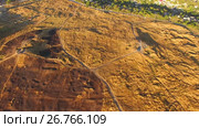 AERIAL VIEW. Scythian Naples With Grass Damaged By Fire, Crimea (2015 год). Стоковое видео, видеограф Владимир Кравченко / Фотобанк Лори