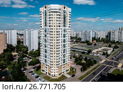 Москва, улица Ключевая, 20 современный многоэтажный жилой дом (2017 год). Стоковое фото, фотограф glokaya_kuzdra / Фотобанк Лори