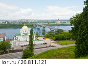 Вид на церковь Алексия, митрополита Московского. Благовещенский монастырь. Летний день. Нижний Новгород (2017 год). Редакционное фото, фотограф E. O. / Фотобанк Лори
