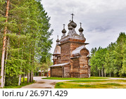 Церковь Вознесения Господня, 1669 год.  "Малые Корелы". Архангельская область (2017 год). Редакционное фото, фотограф Сергей Афанасьев / Фотобанк Лори