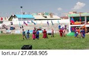 Mongolian wrestlers competition on sport stadium of Altai city in south-west of Mongolia. (2017 год). Редакционное видео, видеограф Сергей Пристяжнюк (Serg Zastavkin) / Фотобанк Лори