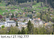 Panoramic view of french Alps and Saint-Gervais-les-Bains (2016 год). Стоковое фото, фотограф Юлия Белоусова / Фотобанк Лори