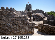 The curtain walls and solid tower of the Castle of the Moors. Sintra. Portugal (2016 год). Стоковое фото, фотограф Сергей Пристяжнюк (Serg Zastavkin) / Фотобанк Лори