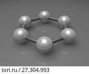 3d graphene aromatic cluster, molecular model. Стоковая иллюстрация, иллюстратор EugeneSergeev / Фотобанк Лори