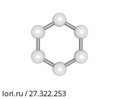 H6 graphene cluster, isolated top view. Стоковая иллюстрация, иллюстратор EugeneSergeev / Фотобанк Лори