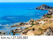 Sea beach near Rocca di San Nicola, Agrigento, Sicily, Italy (2017 год). Стоковое фото, фотограф Юрий Брыкайло / Фотобанк Лори
