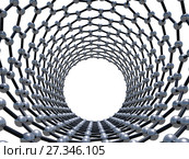 Single-walled zigzag carbon nanotube 3d. Стоковая иллюстрация, иллюстратор EugeneSergeev / Фотобанк Лори