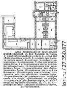 План Ленинградской центральной дезинфекционной станции при больнице Боткина. Стоковая иллюстрация, иллюстратор Макаров Алексей / Фотобанк Лори