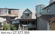 View from the guest house to the street. Batumi, Georgia. Стоковое видео, видеограф Dzmitry Astapkovich / Фотобанк Лори