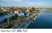 Набережная  Ростова-на-Дону и Ворошиловский мост. Россия (2016 год). Стоковое фото, фотограф Арестов Андрей Павлович / Фотобанк Лори