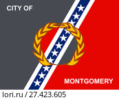 Флаг города Монтгомери. Америка. Стоковая иллюстрация, иллюстратор Владимир Макеев / Фотобанк Лори