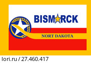Флаг города Бисмарка. Америка. Стоковая иллюстрация, иллюстратор Владимир Макеев / Фотобанк Лори