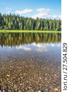 Virgin Komi forests, picturesque banks of the river Shchugor (2016 год). Редакционное фото, фотограф Сергей Дрозд / Фотобанк Лори