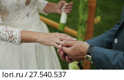 The groom wears the ring bride (2018 год). Редакционное видео, видеограф Roman Larchikov / Фотобанк Лори