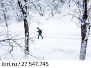 Нерасчищенная дорога после снегопада (2018 год). Стоковое фото, фотограф Алёшина Оксана / Фотобанк Лори