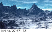 Alien Planet. Mountain. Animation. Panorama. 4K. Стоковая анимация, аниматор Parmenov Pavel / Фотобанк Лори