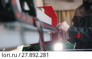 Hands of electrician engineer switching and testing equipment. Стоковое видео, видеограф Константин Шишкин / Фотобанк Лори