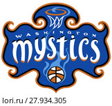 Эмблема женского баскетбольного клуба Washington Mystics. США. Редакционная иллюстрация, иллюстратор Владимир Макеев / Фотобанк Лори