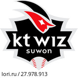 Эмблема бейсбольной команды KT Wiz. Южная Корея. Редакционная иллюстрация, иллюстратор Владимир Макеев / Фотобанк Лори