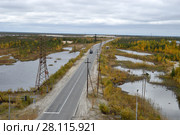 Улица Магистральная в городе Лянтор (2017 год). Стоковое фото, фотограф Мазаев Никита / Фотобанк Лори