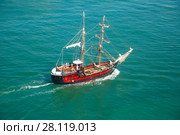 brigantine in sea. Стоковое фото, фотограф Яков Филимонов / Фотобанк Лори